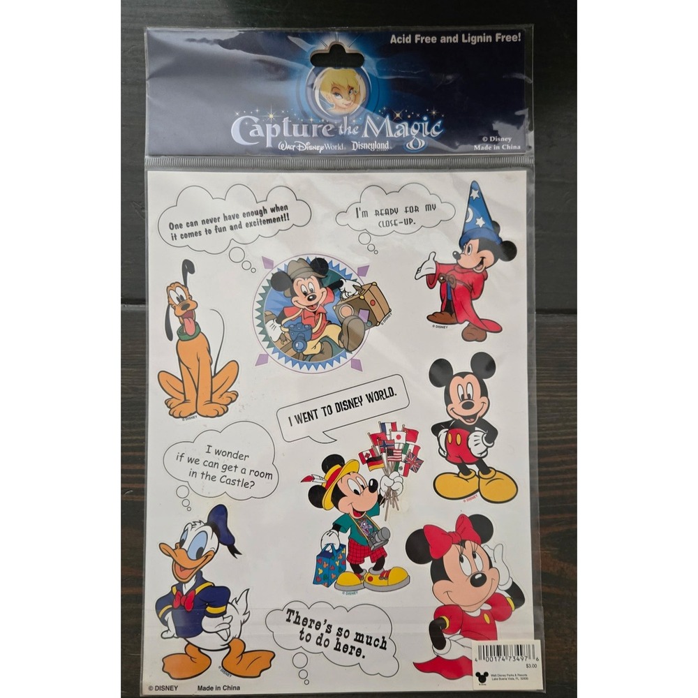 Disney Capture the Magic Scrapbook Stickers WDW Disneyland Mickey Sealed